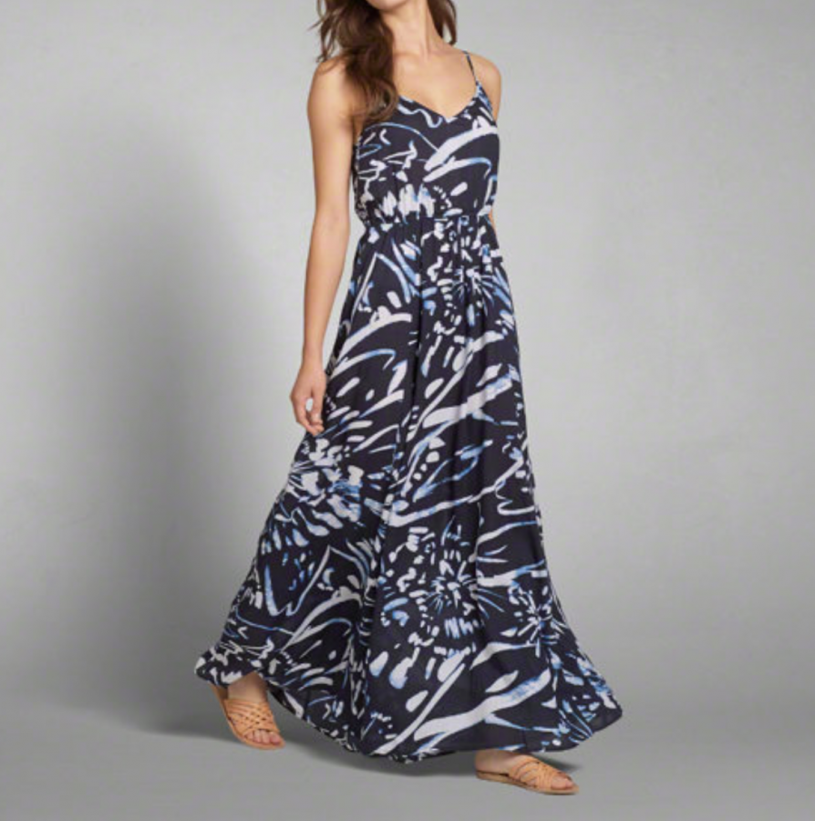 Patterned Rayon Maxi Dress