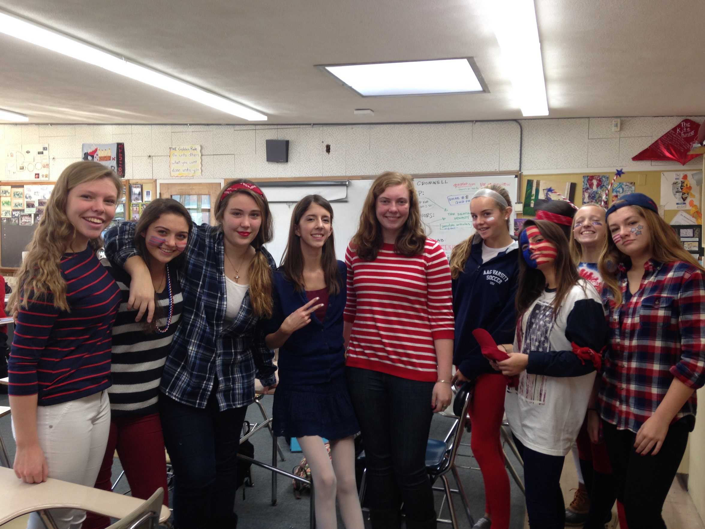 Freshmen on Red, White, and Blue Day