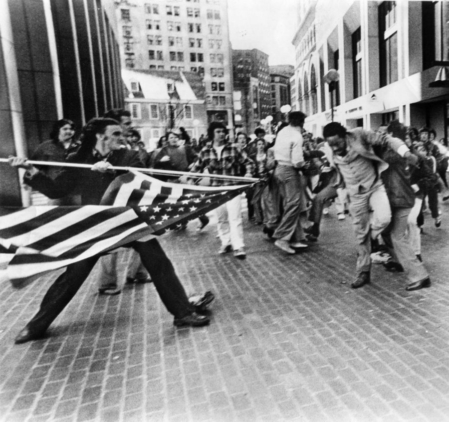”The Soiling of Old Glory,” taken by Stanley Forman in 1976