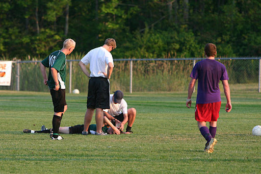 high school soccer player is injured